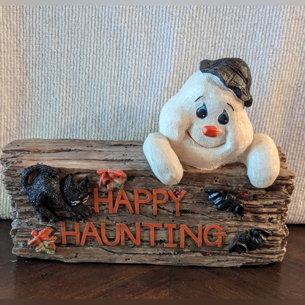 Halloween Ghost and Cat Light Up Sign Decoration with Sound